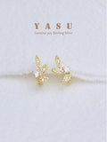 Yasu 925 Silver Branch Hoop Earrings For Women 14K Leaf Jewelry
