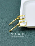 Yasu 925 Silver Hanging Earrings Vertical Drop for Women Hoops Wedding Jewelry