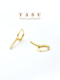 Yasu 925 Silver Hanging Earrings Vertical Drop for Women Hoops Wedding Jewelry