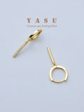 Yasu 925 Silver Hanging Earrings Vertical Drop for Women Hoops Wedding Jewelry