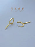 Yasu 925 Silver Hanging Earrings Vertical Drop for Women Hoops Wedding Jewelry