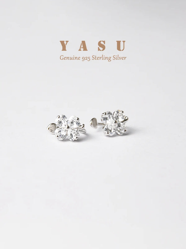 Yasu 925 Sterling Silver Crystal Ear Bone Clip Earrings For Women