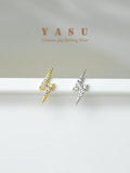 Yasu 925 Silver Diamond Lightning Stud Earrings For Girls Student