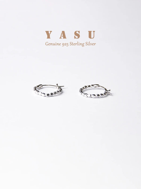 Yasu 925 Sterling Silver Wide Hoop Earrings Punk Minimalism