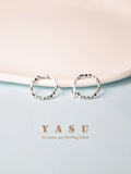 Yasu 925 Sterling Silver Wide Hoop Earrings Punk Minimalism