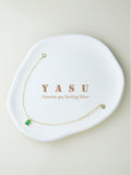 Yasu 925 Silver Emerald Bracelet 14K Plated Chain for Women