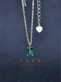 Yasu 925 Silver Emerald Bracelet 14K Plated Chain for Women