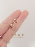 Yasu 925 Silver Sapphire Earrings Moonship Studs Sparkling Wedding Jewelry