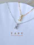 Yasu 925 Silver Rectangle Pendant Necklace for Women