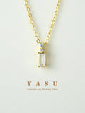 Yasu 925 Silver Rectangle Pendant Necklace for Women