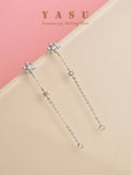 Yasu 925 Silver Zircon Snowflake Tassel Earrings - Wedding Jewelry