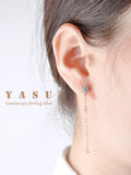 Yasu 925 Silver Zircon Snowflake Tassel Earrings - Wedding Jewelry