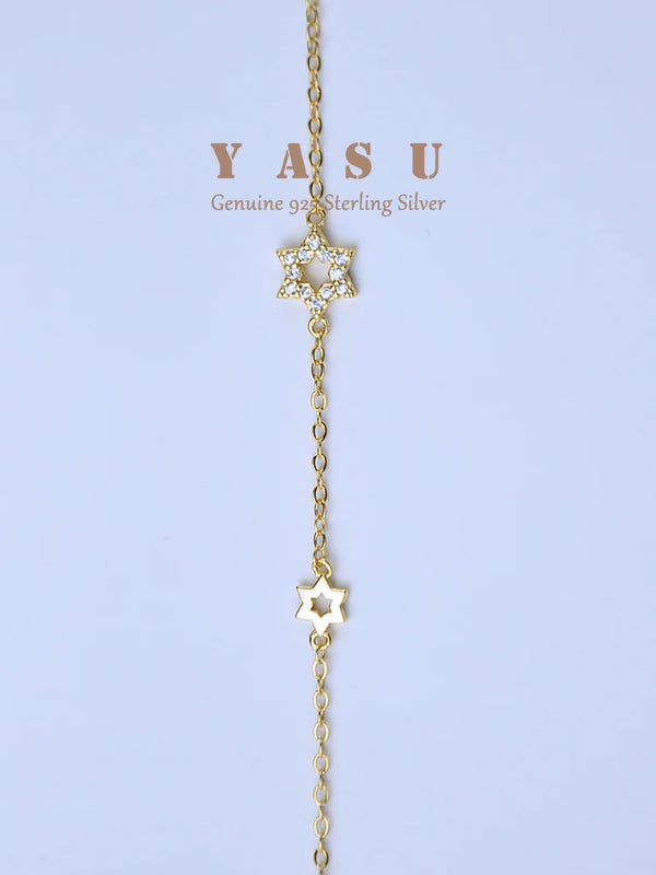 Yasu 925 Silver Star Bracelet 14K Plated Girlfriends Jewelry