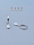 Yasu 925 Sterling Silver Small Diamond Drop Water Earrings Hoops For Women