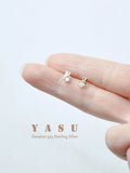 Yasu 925 Silver Star Stud Earrings Zirconia Party Jewelry