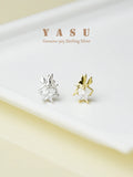 Yasu 925 Silver Star Stud Earrings Zirconia Party Jewelry