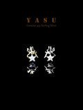 Yasu 925 Silver Star Stud Earrings Zirconia Party Jewelry