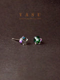 Yasu Colorful Crystal Stud Earrings For Women