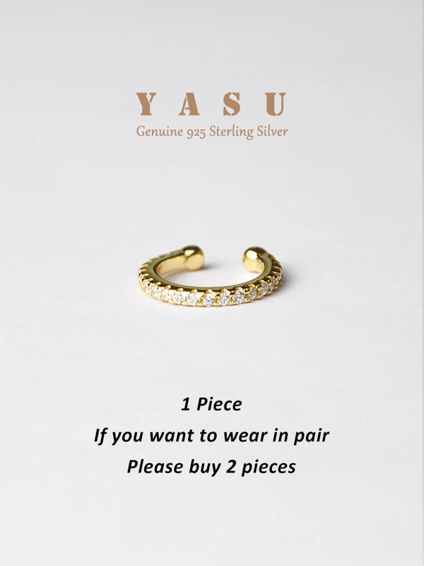 Yasu 1PC Tiny Clip On Earrings Sterling Silver 925 For Women