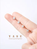 Yasu 925 Silver Flower Ear Cuffs Wedding Party Fine Jewelry