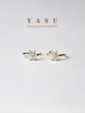 Yasu 925 Silver Flower Ear Cuffs Wedding Party Fine Jewelry