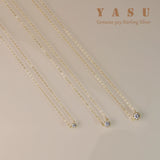 Yasu 925 Sterling Silver Diamond Pendant Necklace