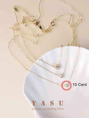 Yasu 925 Sterling Silver Diamond Pendant Necklace