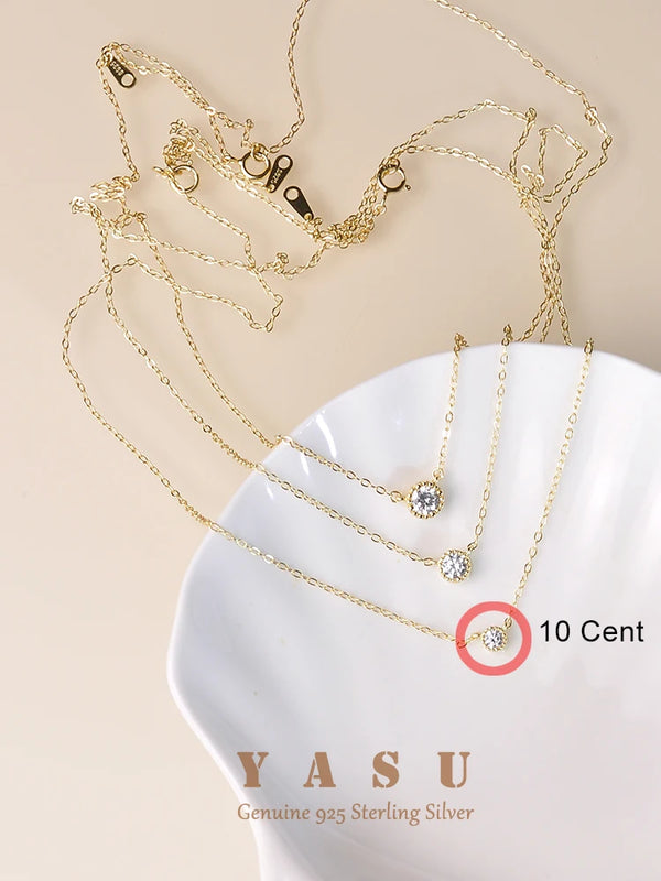 Yasu 925 Sterling Silver Diamond Pendant Necklace
