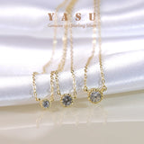 Yasu 925 Sterling Silver Diamond Pendant Necklace