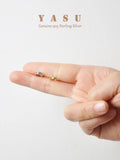 Yasu Sterling Silver Crystal Mini Round Earrings Classic Goddess Jewelry