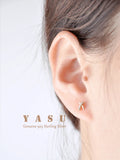 Yasu Sterling Silver 925 Diamond Cross Letter X Stud Earrings For Women