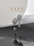Yasu 925 Silver 14K Evil Eye Drop Earrings Crystal Wedding Jewelry