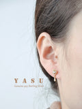 Yasu 925 Silver 14K Evil Eye Drop Earrings Crystal Wedding Jewelry
