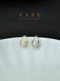 Yasu 925 Sterling Silver 14K Plated Pearl Stud Earrings for Women