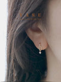 Yasu 925 Silver 18k Plated Geometric Drop Earrings