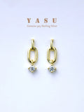 Yasu 925 Silver 18k Plated Geometric Drop Earrings