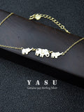 Yasu 925 Silver Anklets for Women 14k Plating Elephant Foot Chain