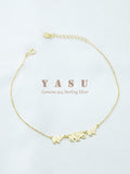 Yasu 925 Silver Anklets for Women 14k Plating Elephant Foot Chain