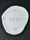 Yasu 925 Silver Butterfly Necklace Pendant Women Sparkling Clavicle Chain