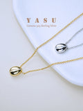 Yasu 925 Silver Coffee Bean Pendant Women Necklace Clavicle Chain Fine Jewelry