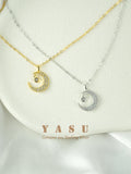 Yasu 925 Sterling Silver Crescent Necklace Moon Pendant For Women