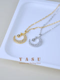 Yasu 925 Sterling Silver Crescent Necklace Moon Pendant For Women