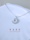 Yasu 925 Sterling Silver Crescent Necklace Moon Pendant For Women