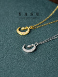 Yasu 925 Sterling Silver Crescent Necklace Moon Pendant For Women