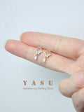 Yasu 925 Silver Diamond Drop Earrings Dainty Minimalist Women's Jewelry