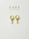 Yasu 925 Silver Diamond Drop Earrings Dainty Minimalist Women's Jewelry