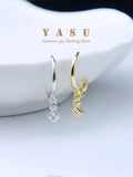 Yasu 925 Silver Diamond Rhombic Hoop Earrings 14K Plated