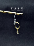 Yasu 925 Silver Diamond Rhombic Hoop Earrings 14K Plated
