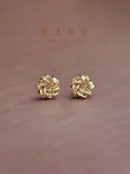 Yasu 925 Silver Diamond Twist Stud Earrings 14k Plated Vintage Jewelry