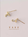 Yasu 925 Silver Princess Crown Drop Earrings for Women